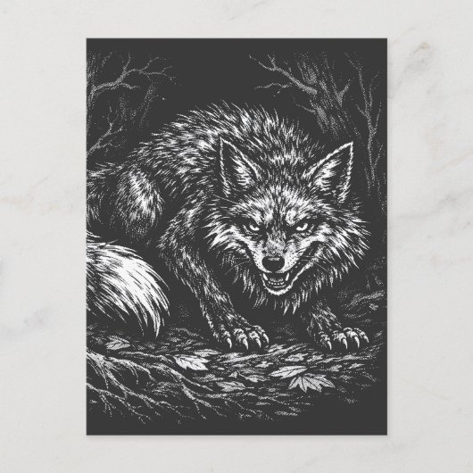 Carte Postale Renard rusé de la forêt — par BurnsInHell (Devant)