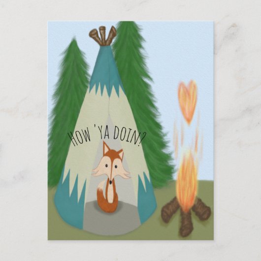 Carte Postale Renard solitaire mignon (Devant)