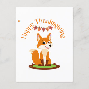 Carte Postale Renard souriant bon thanksgiving