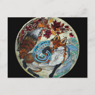 Carte Postale Renard spiral d'automne