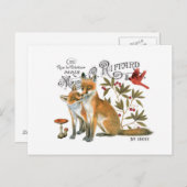 Carte Postale renard vintage (Devant / Derrière)