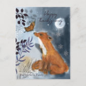 Carte Postale Renard Whimsical & Papillon Mystical Thanksgiving (Devant)