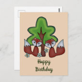 Carte Postale Renards (Devant / Derrière)