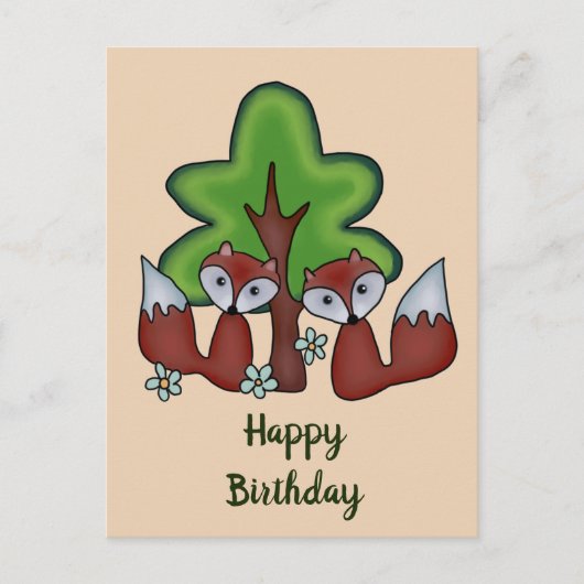 Carte Postale Renards (Devant)