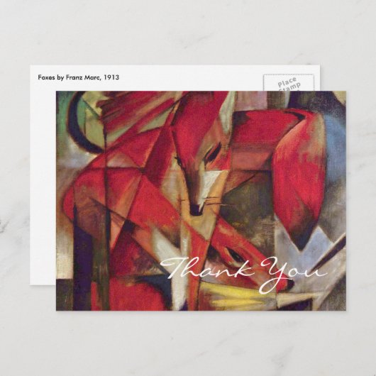 Carte Postale Renards de Franz Marc (Devant / Derrière)