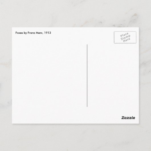 Carte Postale Renards de Franz Marc (Dos)