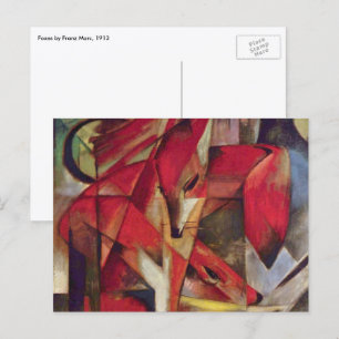 Carte Postale Renards par Franz Marc, Cubisme Abstrait Vintage A