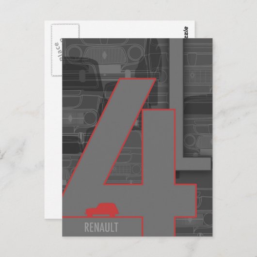 Carte postale Renault 4L (Devant / Derrière)