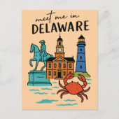 Carte Postale Rencontre à Delaware Dover Histoire Côtière Crabe (Devant)