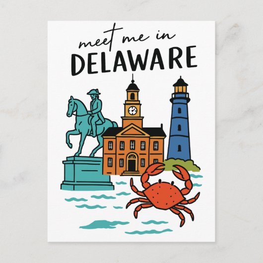 Carte Postale Rencontre à Delaware Dover Histoire Côtière Crabe (Devant)