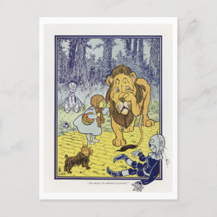 Carte Postale Rencontre avec l'Assistant Lion Cowardly d'Oz