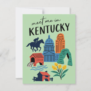 Carte Postale Rencontre-moi dans le Kentucky, l'État rétro du bl