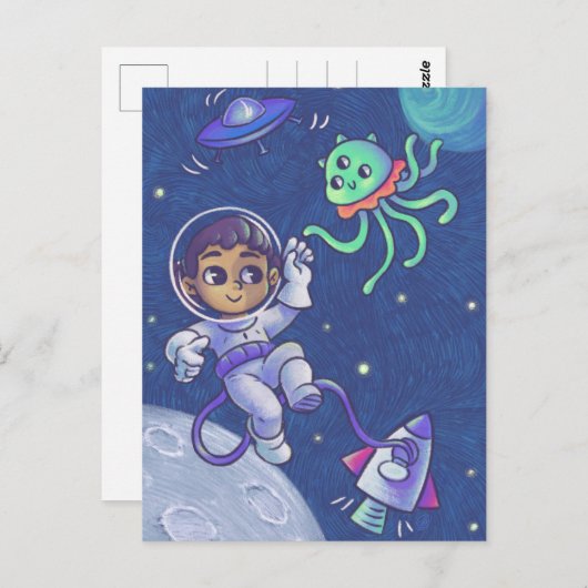 Carte Postale Rencontres spatiales (Devant / Derrière)