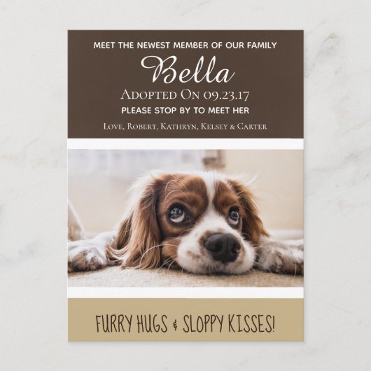 Carte Postale Rencontrez Le Nouveau Membre "New Dog" Faire-part (Devant)