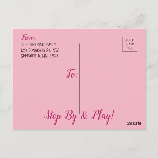 Carte Postale Rencontrez Le Nouveau Membre "New Pet" Faire-part (Dos)