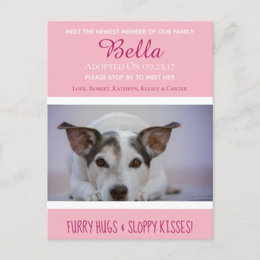 Carte Postale Rencontrez Le Nouveau Membre "New Pet" Faire-part (Devant)