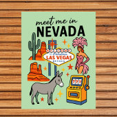 Carte Postale Rencontrez-moi à Nevada Las Vegas Showgirl Rétro