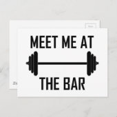 Carte Postale Rencontrez-moi au bar avec une citation drôle (Devant / Derrière)