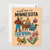 Carte Postale Rencontrez-Moi Dans Le Minnesota Loon Moose Lumber (Devant / Derrière)