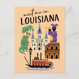 Carte Postale Rencontrez-moi en Louisiane Bayou Jazz de la Nouve