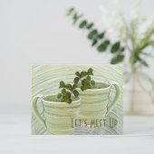 Carte Postale Rencontrons-nous Tasses vertes Mugs Brindilles de (Debout devant)