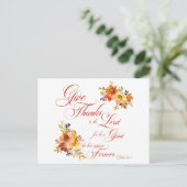 Carte Postale Rendez grâce au Seigneur automne aquarelle florale (Debout devant)