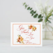 Carte Postale Rendez grâce au Seigneur automne aquarelle florale (Debout devant)