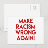 Carte Postale Rendez le racisme faux ! Manifestation contre le r (Devant / Derrière)