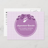 Carte Postale Rendez-vous au salon Rappel mignon Pays Bow pourpr (Devant / Derrière)