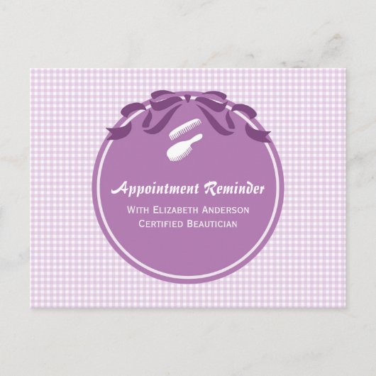 Carte Postale Rendez-vous au salon Rappel mignon Pays Bow pourpr (Devant)