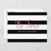 Carte Postale Rendez-vous dans le salon Rappel Tendance à rayure (Devant / Derrière)