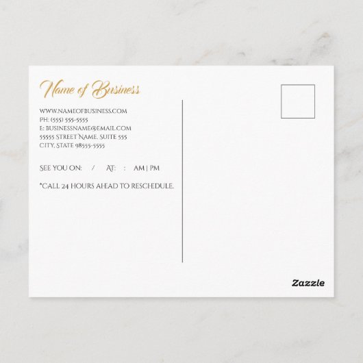 Carte Postale Rendez-vous élégant FAUX Gold et Silver Bokeh (Dos)