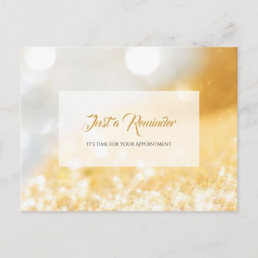 Carte Postale Rendez-vous élégant FAUX Gold et Silver Bokeh (Devant)