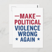 Carte Postale Rendre la violence politique incorrecte (Devant / Derrière)