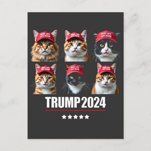 Carte Postale Rendre les chats en sécurité à l'élection de Maga  (Devant)