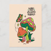 Carte Postale Rendre les rêves possibles | Papillon aux champign (Devant)