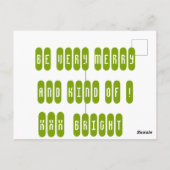 Carte Postale Rendre Noël super à nouveau pale vert neige bauble (Dos)