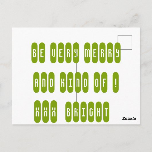 Carte Postale Rendre Noël super à nouveau pale vert neige bauble (Dos)