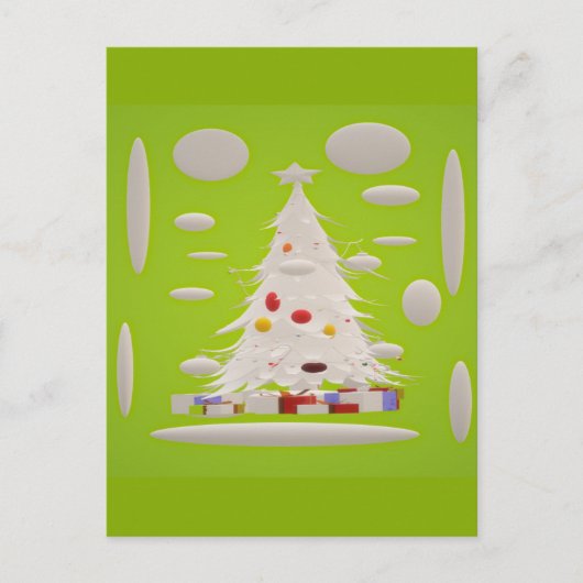 Carte Postale Rendre Noël super à nouveau pale vert neige bauble (Devant)