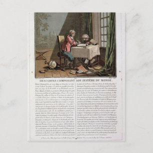 Carte Postale René Descartes (1596-1650) écrit son système mondi