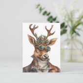 Carte Postale Renne de Noël Steampunk Festif (Debout devant)