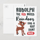 Carte Postale Renne de Rudolph Classique (Devant / Derrière)