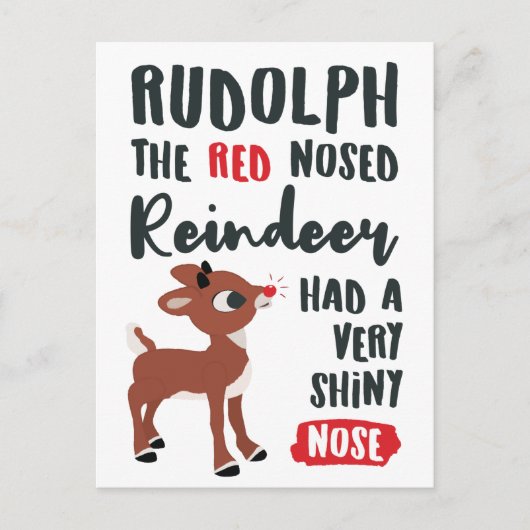 Carte Postale Renne de Rudolph Classique (Devant)