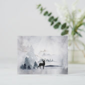 Carte Postale Rennes dans l'Aquarelle gris sauvage Noël (Debout devant)