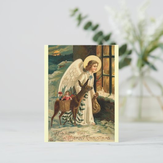 Carte Postale Rennes et anges de Noël (Debout devant)