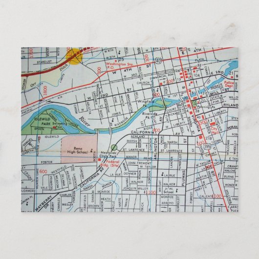 Carte postale RENO, carte Vintage NV (Devant)