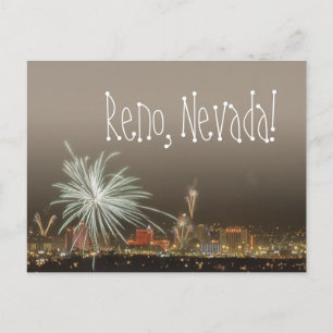 Carte postale Reno pour le Nouvel An Fireworks