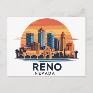 Carte Postale Reno ville Nevada skyline