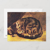 Carte Postale Renoir : Chat couché (Devant / Derrière)