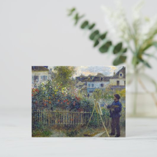 Carte Postale Renoir - Claude Monet Peinture dans son jardin (Debout devant)